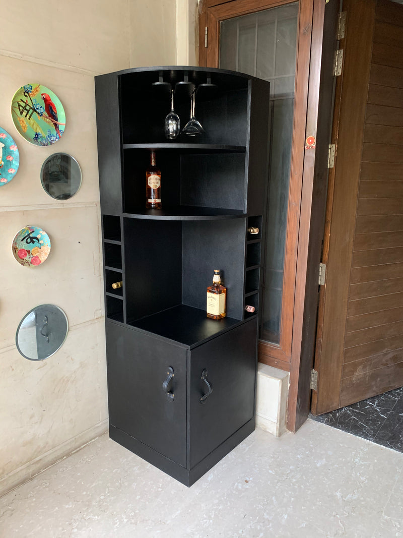 Corner bar cabinet