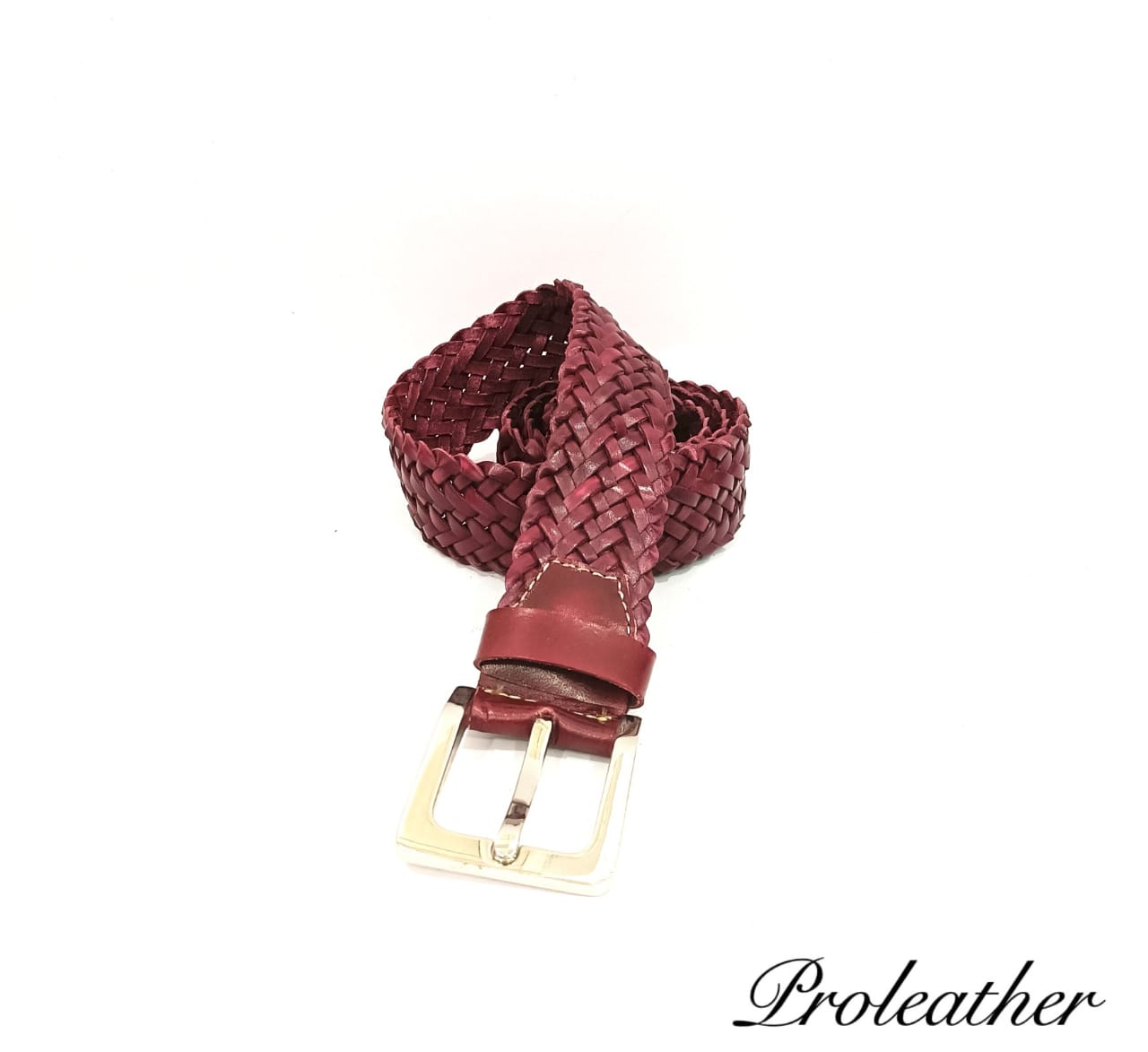 Handwoven belt ( leather )