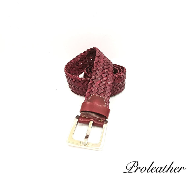 Handwoven belt ( leather )