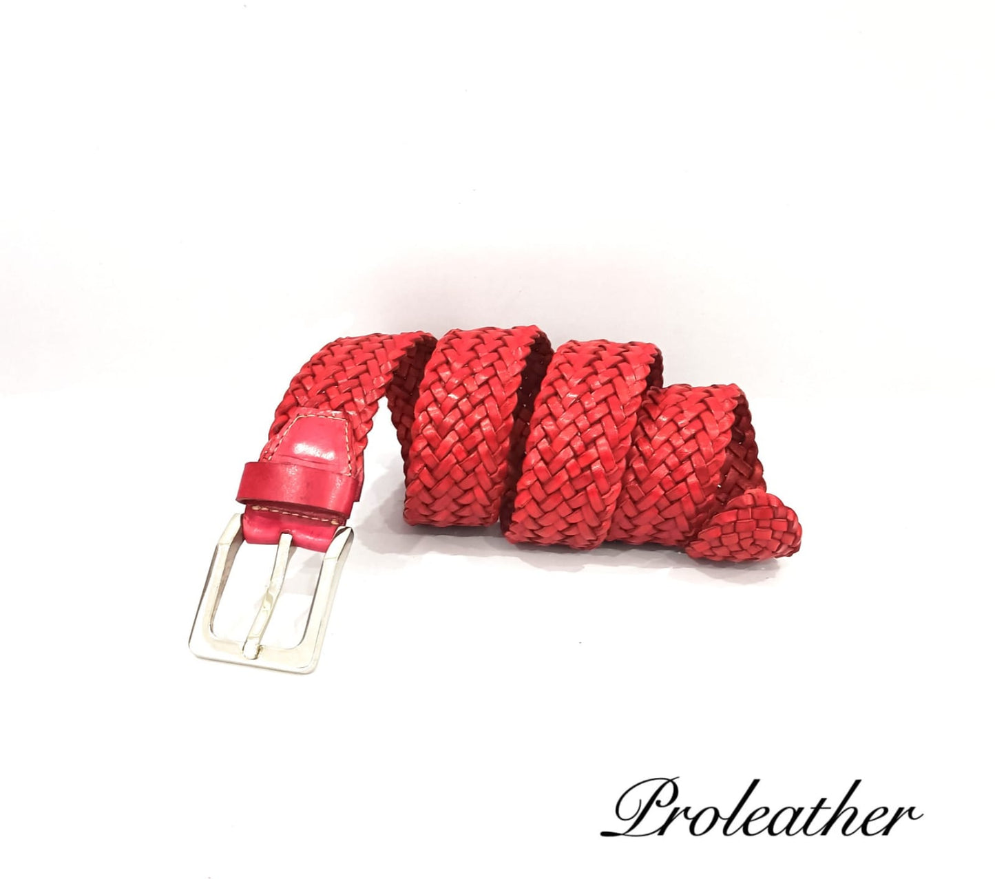 Handwoven belt ( leather )