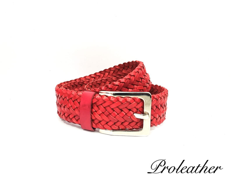 Handwoven belt ( leather )