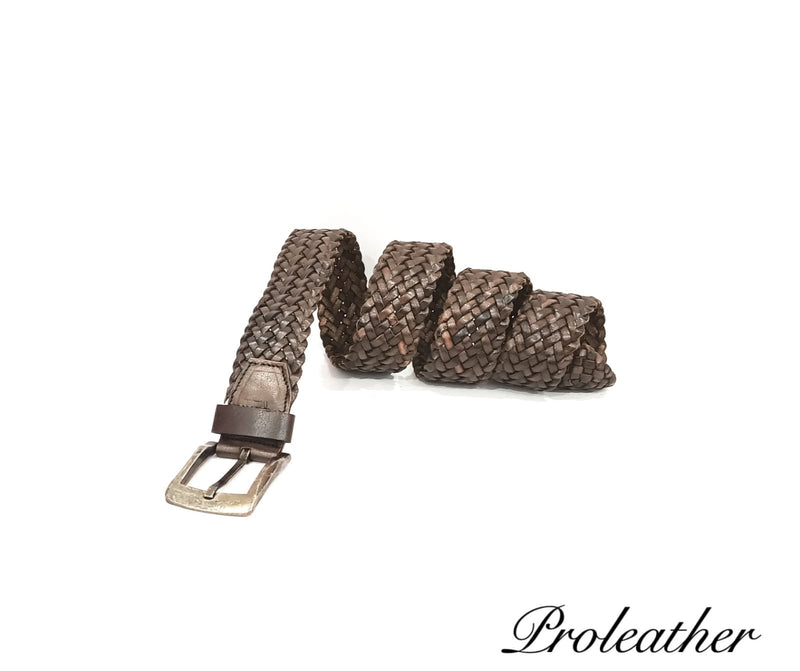 Handwoven belt ( leather )