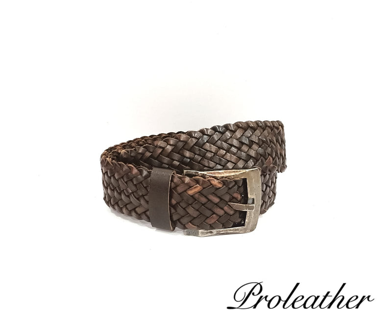 Handwoven belt ( leather )