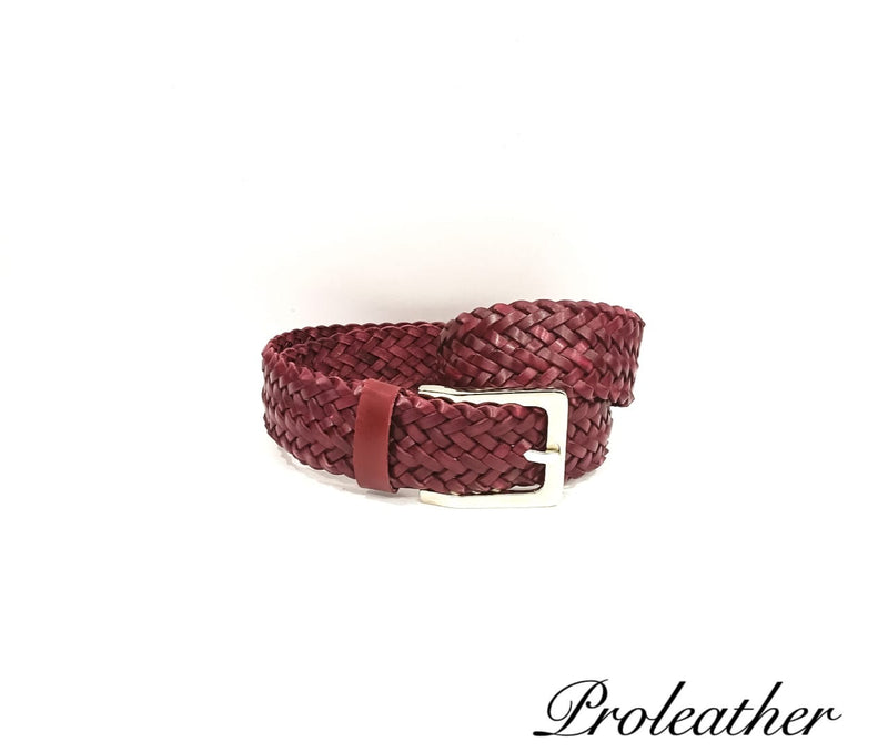 Handwoven belt ( leather )